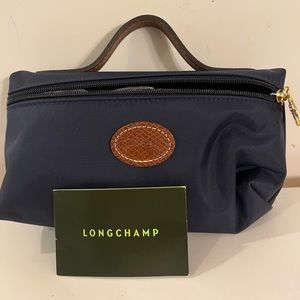 Longchamp Le Pliage Nylon Cosmetics Case in Navy.